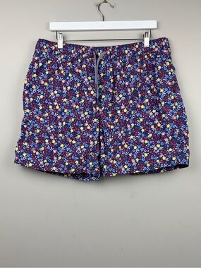 Reyn Spooner Men’s XL Swim Trunks Navy Floral Hawaiian Board Shorts Lined